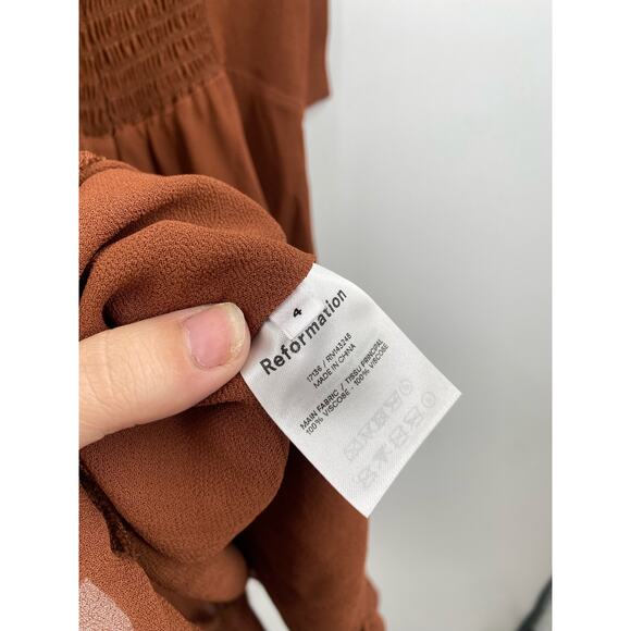 Reformation 4 Christine Mini Dress Brown - Picture 6 of 6